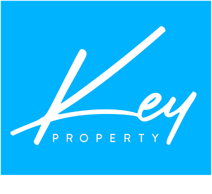 key property logo white